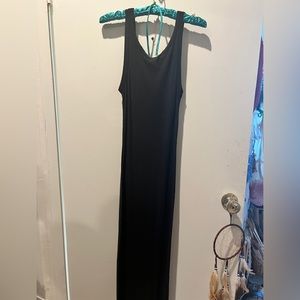 All Saints Classic full length, black sleeveless dress